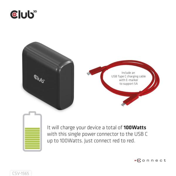 Club3D Dokovací stanice USB-C, Triple Display DP 1.4 Alt mode Smart PD3.0 Charging Dock with 100 Watt PS4