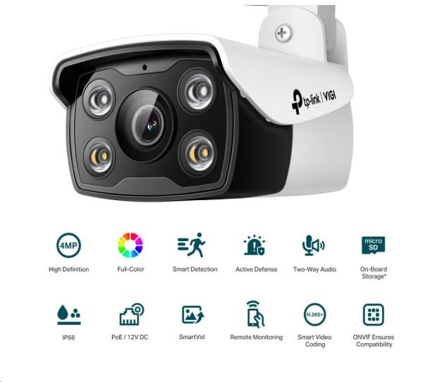 TP-Link VIGI C340 (6mm),  4MP,  Bullet,  PoE,  IR 30m,  Micro SD card2