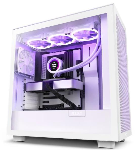 Skriňa NZXT H7 Flow edition / ATX / 2x120 mm ventilátor / USB-C / 2x USB / sklenená bočnica / sieťovaný panel / biela2