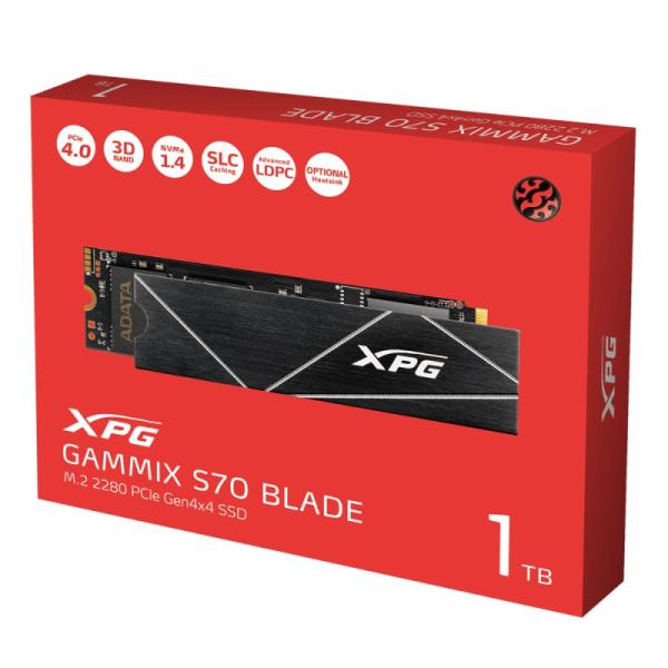 ADATA SSD 1TB XPG GAMMIX S70 Blade,  PCIe Gen4x4 M.2 2280,  (R:7400/  W:5500MB/ s)1
