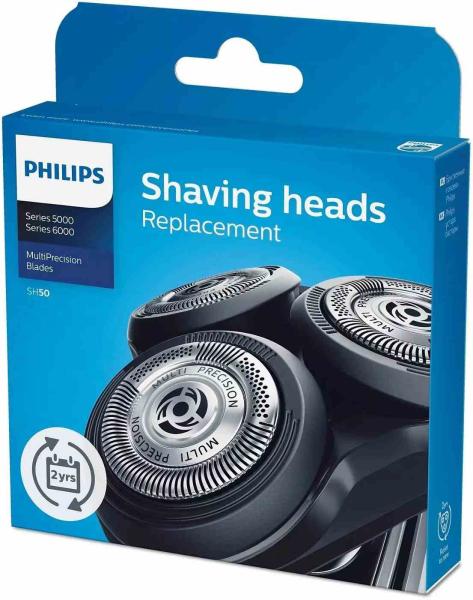 Philips SH50/50 náhradní holicí hlavy, trvanlivost 9 milionů oholených chloupků, 3 kusy v balení2