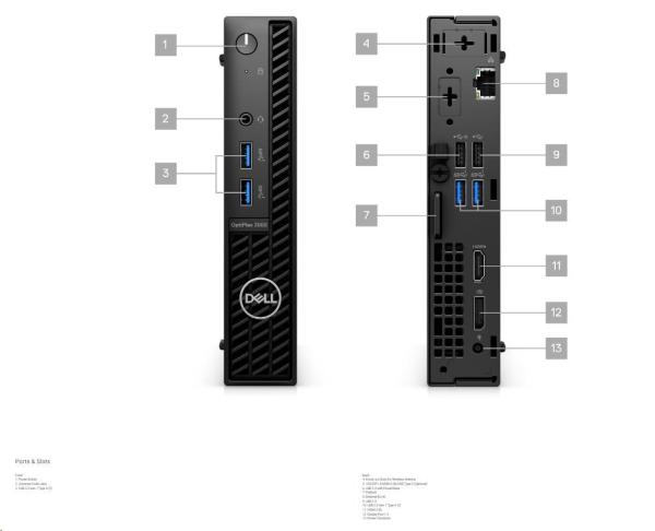 DELL PC OptiPlex Micro Plus 7010 MFF/ TPM/ i7-13700T/ 16GB/ 512GB SSD/ PSU/ WLAN/ vPro/ Kb/ Mouse/ W11 Pro/ 3Y PS NBD1