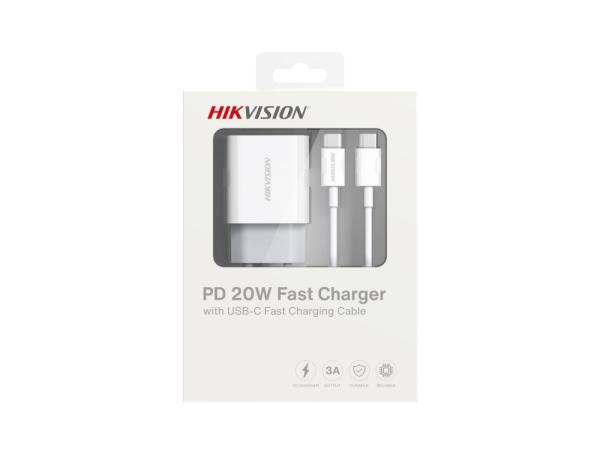 HIKVISION kabel USB-C + adaptér USB-C Fast Charging,  20W,  1m