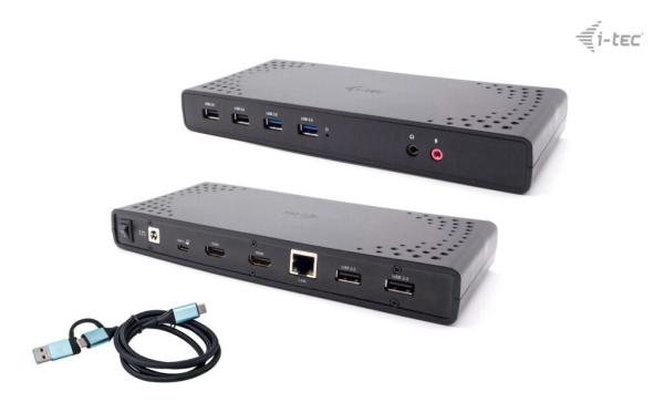 i-tec USB 3.0/ USB-C/ Thunderbolt,  2x HDMI Docking Station,  PD 100W
