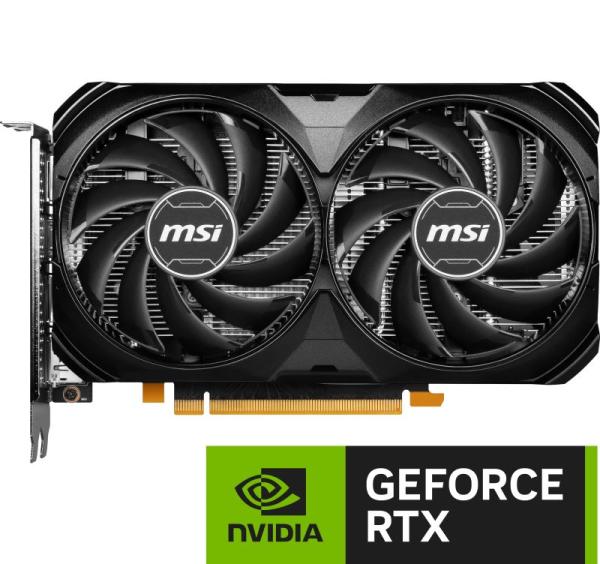 MSI VGA NVIDIA GeForce RTX 4060 VENTUS 2X BLACK 8G OC, 8G GDDR6, 3xDP, 1xHDMI1