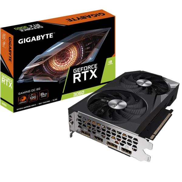 GIGABYTE VGA NVIDIA GeForce RTX 3060 GAMING LHR OC 8G,  8G GDDR6,  2xDP,  2xHDMI