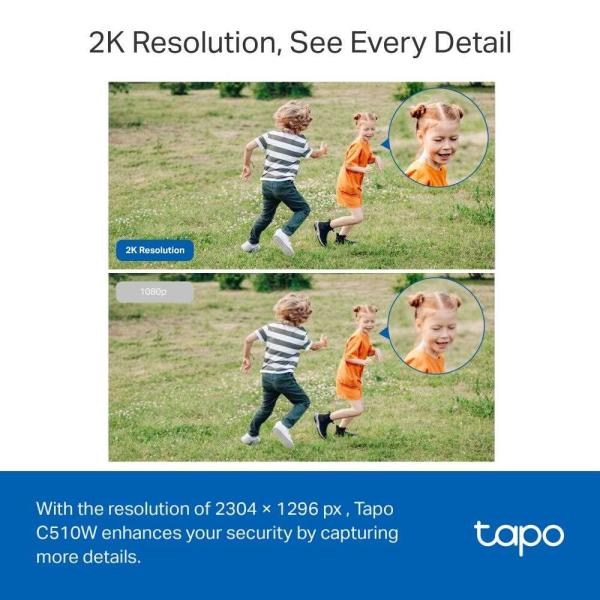 TP-Link Tapo C510W venkovní-outdoor kamera,  (3MP,  PTZ,  2K 1296p,  WiFi,  IR 30m,  micro SD card)3