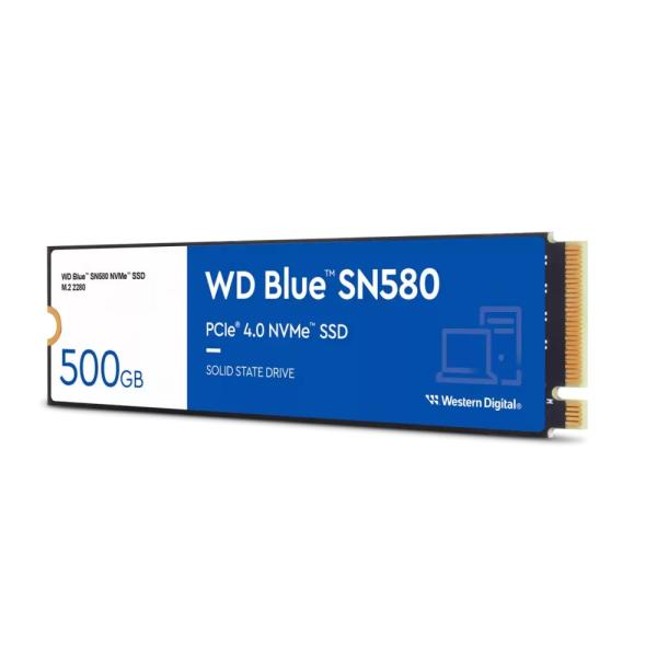 WD BLUE SSD NVMe 500GB PCIe SN580, Gen4 ,  (R:4000,  W:3600MB/ s)0