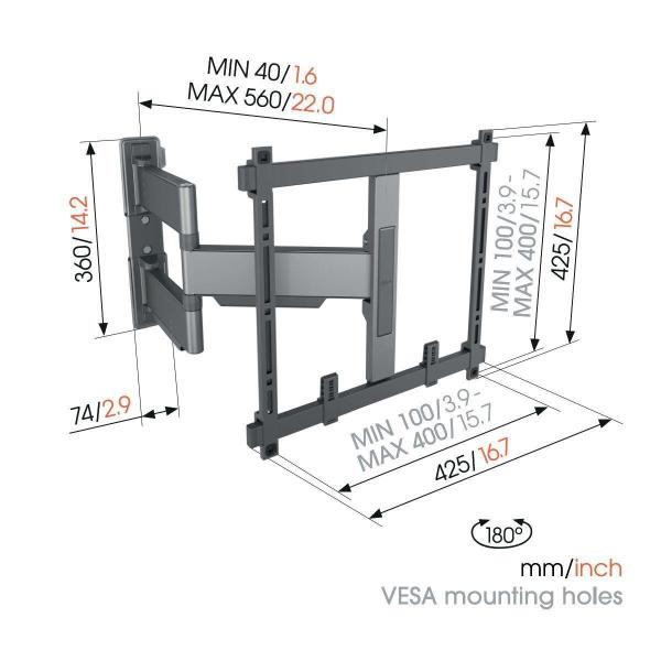 Vogel&quot;s TVM 5445 TV rameno 3 klouby M bílé3