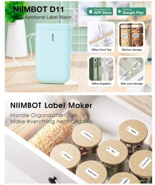 Niimbot Tiskárna štítků D11 Smart, modrá/zelená + role štítků3