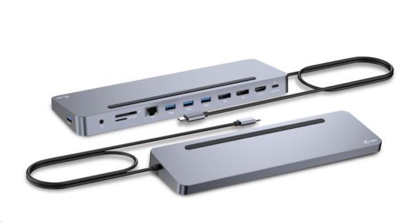i-tec USB-C Metal Ergonomic 4K 3x Display Docking Station,  PD 100W + i-tec Universal Charger 100W (bundle)