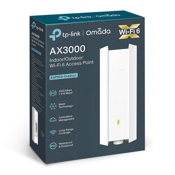 TP-Link EAP650-Outdoor-venkovní OMADA WiFi6 AP (AX3000, 2, 4GHz/ 5GHz, 1xGbELAN, 1xPoE-in)2