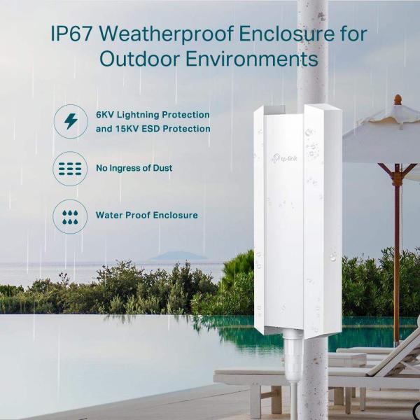 TP-Link EAP650-Outdoor-venkovní OMADA WiFi6 AP (AX3000, 2, 4GHz/ 5GHz, 1xGbELAN, 1xPoE-in)6