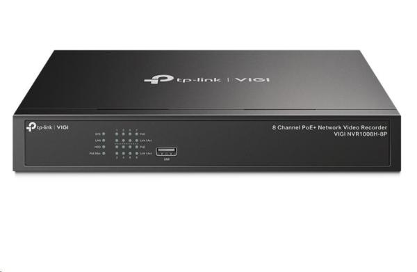 TP-Link VIGI NVR1008H-8P,  videorekordér,  8 channels,  8xPoE,  1x100Mb/ s LAN,  1xVGA, 1xHDMI, 2xUSB2.0