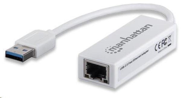 MANHATTAN USB 2.0 Sieťový adaptér,  Fast Ethernet,  10/ 100 Mbps