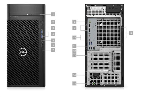 DELL PC Precision 3660 MT/ 500W/ TPM/ i7-13700/ 16GB/ 512GB SSD/ Integrated/ DVD RW/ vPro/ Kb/ Mouse/ W11 Pro/ 3Y PS NBD0