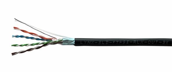 FTP venkovní kabel LYNX REELEX AIR,  Cat5E,  drát,  PE,  Fca,  černý,  305m