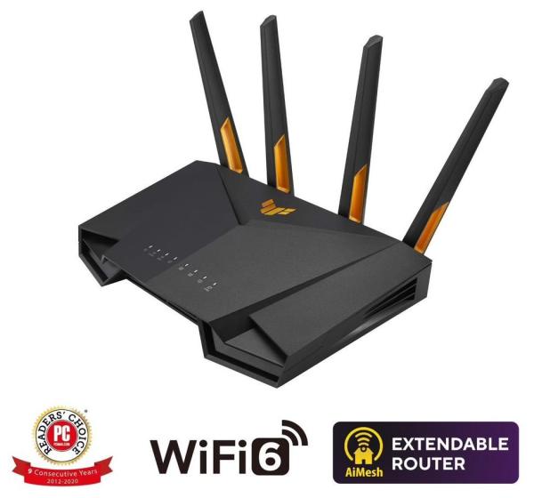 ASUS TUF-AX4200 (AX4200) WiFi 6 Extendable Gaming Router,  2.5G port,  AiMesh,  4G/ 5G Mobile Tethering