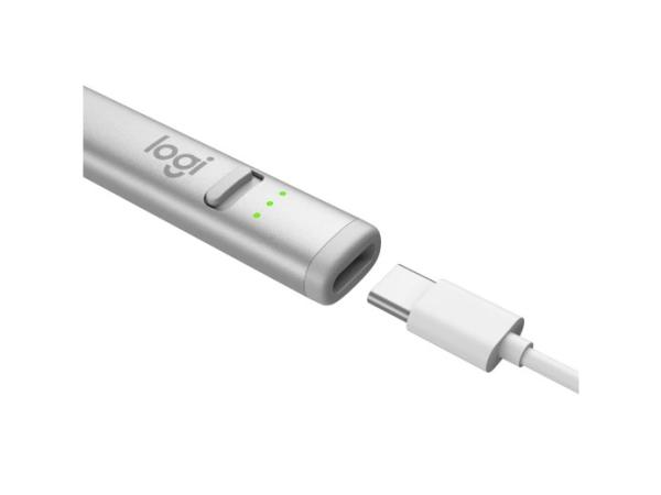 Logitech pero Crayon digitální pero pro iPad,  USB-C,  EMEA,  stříbrná3