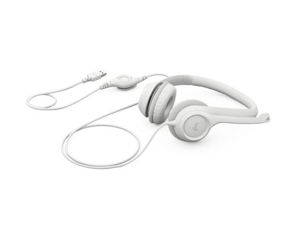 Logitech Headset H390, drátový, USB, bílá3