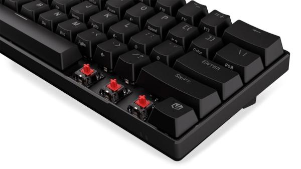 Endorfy herní klávesnice Thock Compact Red/  drátová /  USB /  red switch /  mechanická /  US layout /  černá RGB0