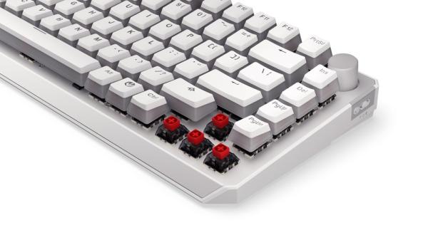 Endorfy herní klávesnice Thock 75% Red Onyx White Pudding/  bezdrátová /  red switch /  mechanická /  US layout /  bílá RGB6