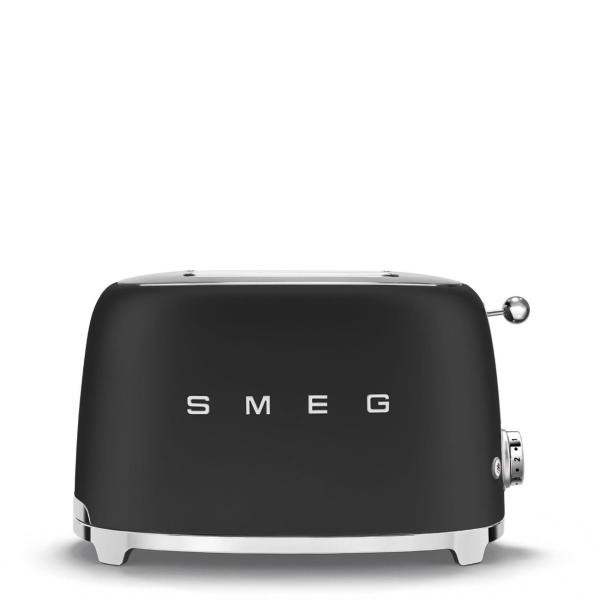 Smeg TSF01BLMEU toustovač  topinkovač, 2 toasty, 6 úrovní opékání, zásuvka na drobky, styl. 50. let, matně černá