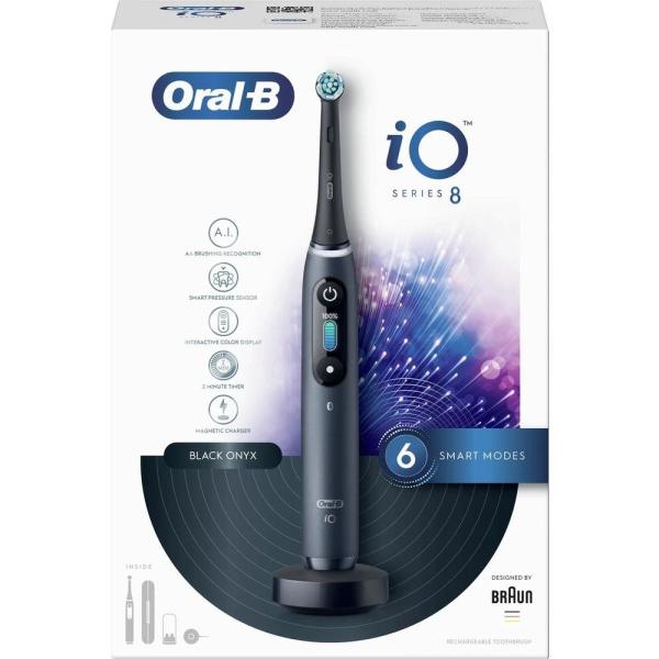 Oral-B iO Series 8 Black Onyx elektrický zubní kartáček, magnetický, 6 režimů, časovač, tlakový senzor, pouzdro, černý2
