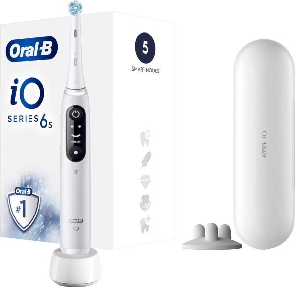 Oral-B iO Series 6 elektrický zubní kartáček,  5 režimů,  časovač,  tlakový senzor,  mobilní aplikace,  bílá