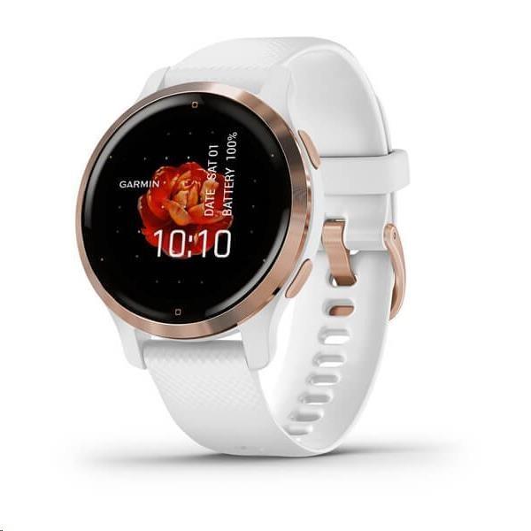 Garmin GPS sportovní hodinky Venu2S Rose Gold/ White Band,  EU