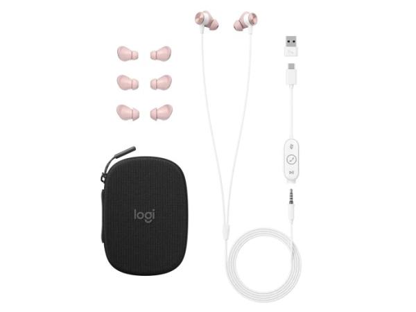 Logitech sluchátka Zone wired Earbuds,  drátové,  růžová0