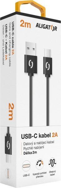 ALIGATOR datový kabel 2A,  USB-C,  délka 2m,  černá5
