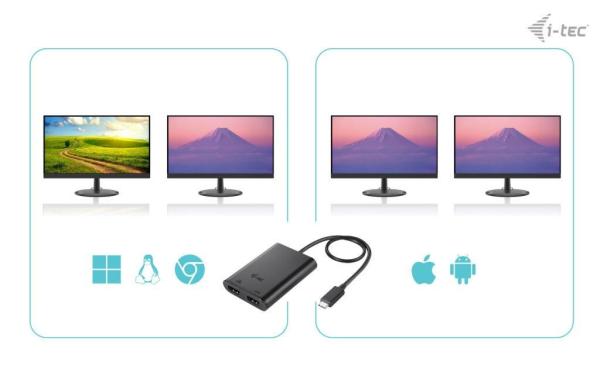 i-tec USB-C Dual 4K/60Hz (single 8K/30Hz) HDMI Video Adapter3