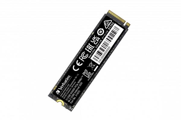 VERBATIM SSD Vi5000 Internal PCIe NVMe M.2 SSD 512GB ,  W2500/  R 5000 MB/ s1