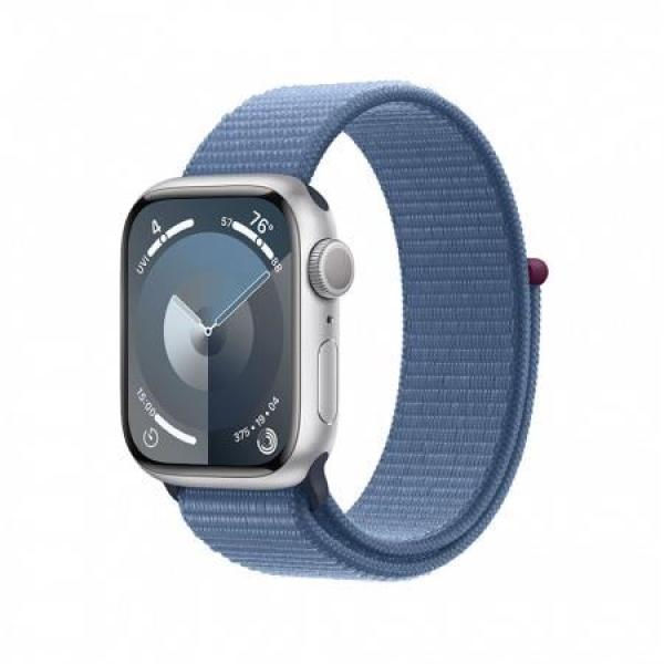 Apple Watch S9/ 45mm/ Silver/ Šport Band/ Winter Blue