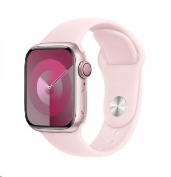 Apple Watch Series 9 GPS + Cellular 41mm Pink Aluminium Case with Light Pink Sport Band - S/M