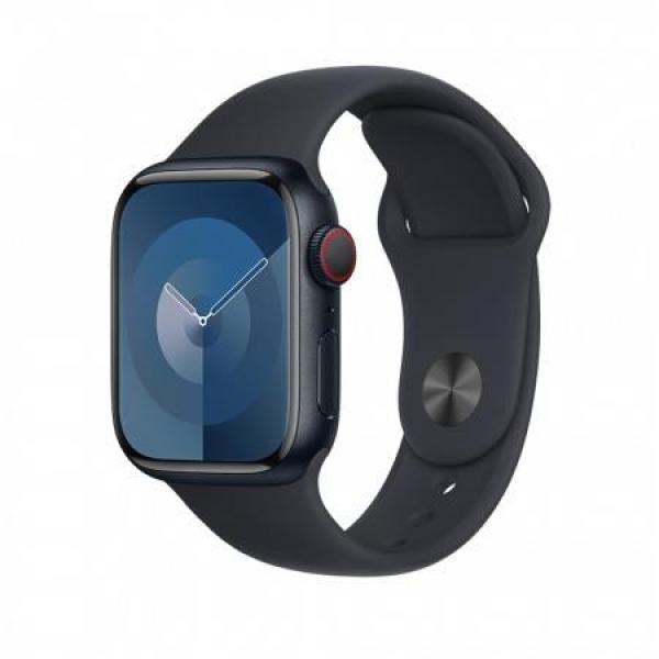 Apple Watch Series 9 GPS + Cellular 45mm Midnight Aluminium Case with Midnight Sport Band - M/L