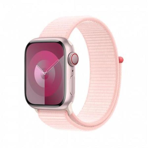 Apple Watch Series 9 GPS + Cellular 45mm Pink Aluminium Case with Light Pink Sport Loop