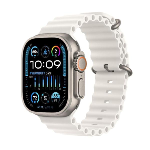 Apple Watch Ultra 2 GPS + Cellular, 49mm Titanium Case with White Ocean Band