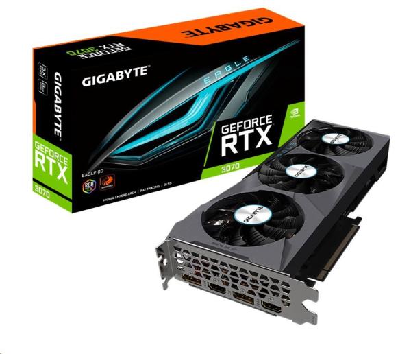 BAZAR - GIGABYTE VGA NVIDIA GeForce RTX 3070 EAGLE 8G Rev. 2.0,  RTX 3070 LHR,  8GB GDDR6,  2xDP,  2xHDMI - Po opravě (Bez p