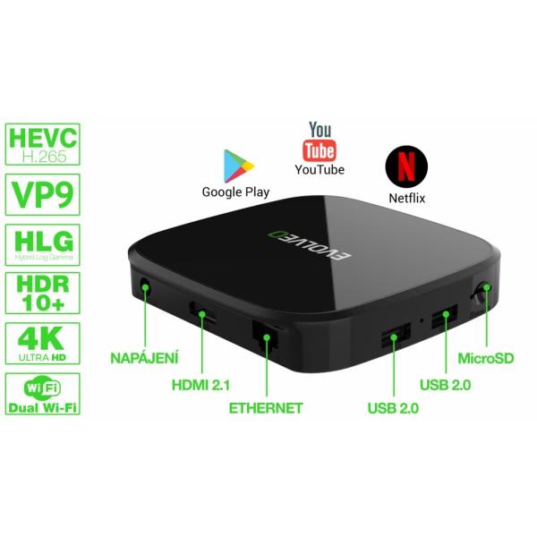 EVOLVEO MultiMedia Box A4,  4k Ultra HD,  32 GB,  Android 112