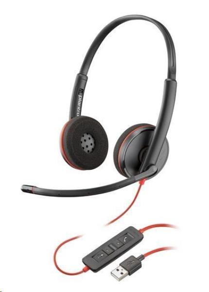 Poly Blackwire C3220 náhlavní souprava,  USB-A,  stereo (Bulk),  černá