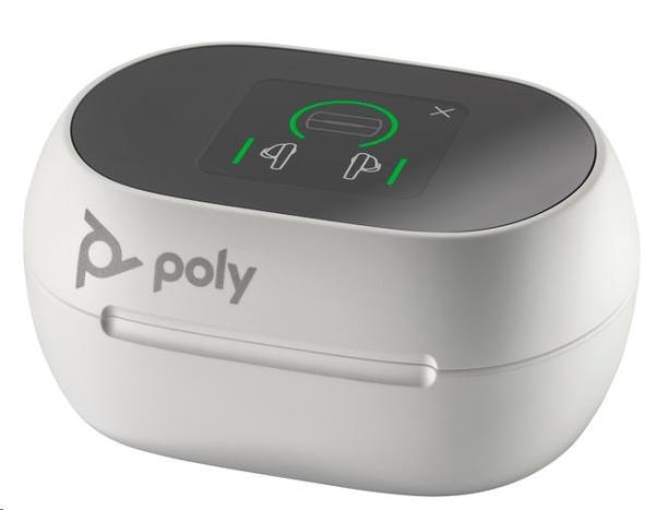 Poly Voyager Free 60+ MS Teams bluetooth headset,  BT700 USB-A adaptér,  dotykové nabíjecí pouzdro,  bílá