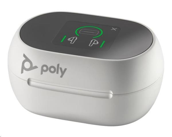 Poly Voyager Free 60+ MS Teams bluetooth headset,  BT700 USB-C adaptér,  dotykové nabíjecí pouzdro,  bílá