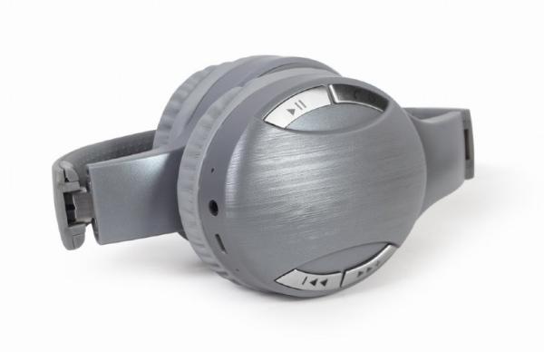 GEMBIRD Sluchátka BTHS-01,  mikrofon,  Bluetooth,  stříbrné1