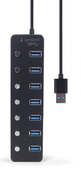 GEMBIRD hub,  7-port USB 3.1 (Gen 1) hub s vypínači2