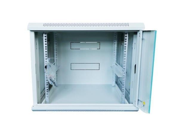 XtendLan 19" nástěnný rozvaděč 12U 600x450,  nosnost 60 kg,  skleněné dveře,  rozložený,  šedý5