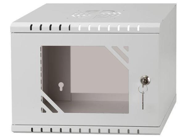 LEXI-Net 10" nástěnný rozvaděč Basic 4U 320x300,  skleněné dveře,  bez zad,  svařovaný,  šedý