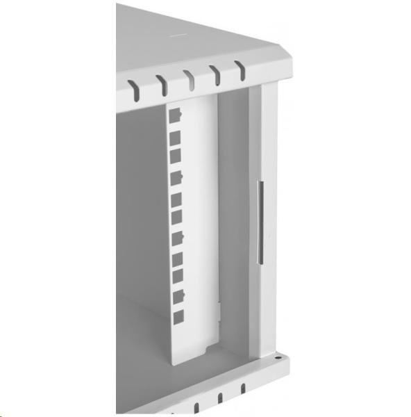 LEXI-Net 10" nástěnný rozvaděč Basic 4U 320x300,  skleněné dveře,  bez zad,  svařovaný,  šedý3