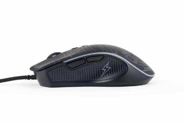 GEMBIRD myš MUSG-RGB-01,  podsvícená,  7 tlačítek,  černá,  3600DPI,   USB2